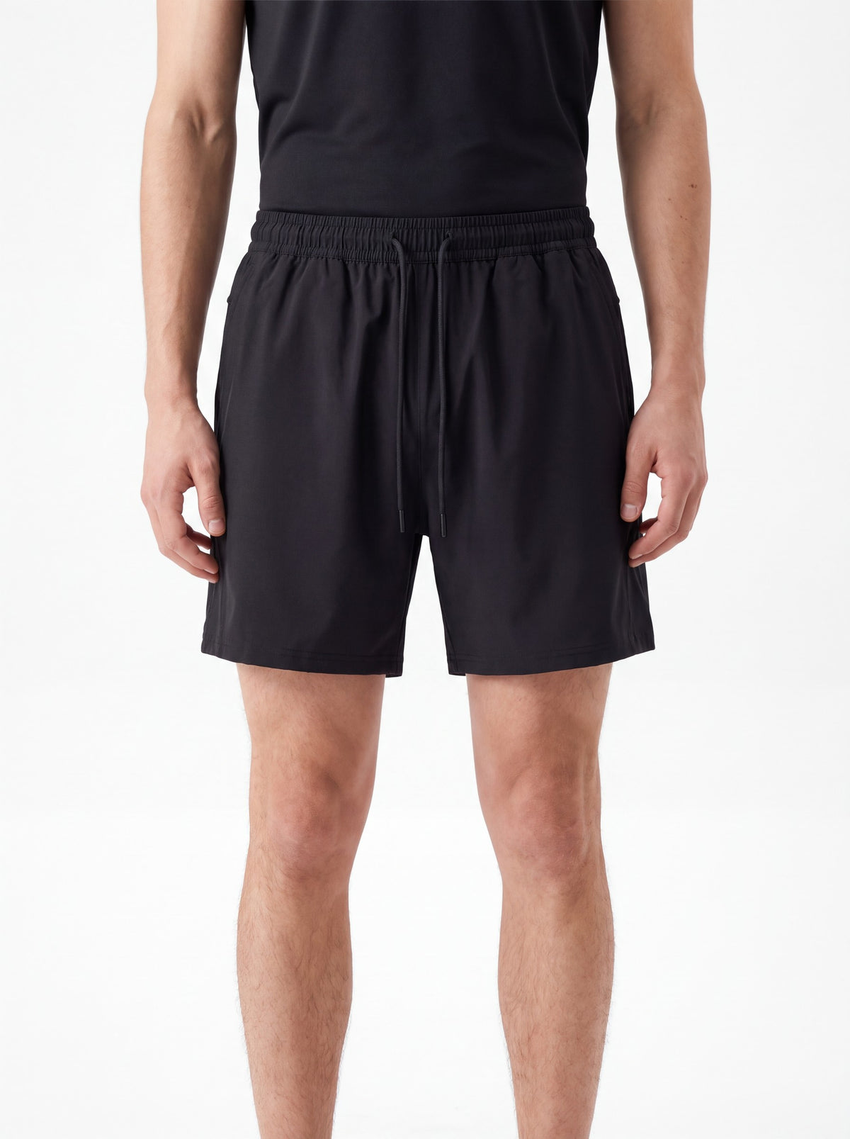 AFS Performance Shorts worn - black nylon-spandex, athletic length