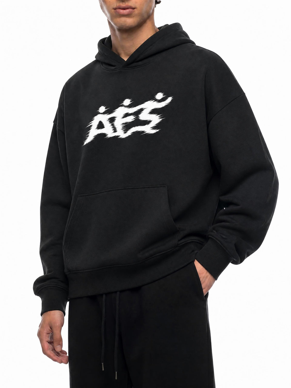 AFS "1" Hoodie in heavyweight cotton with movement logo at chest